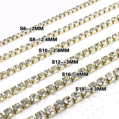 China Eco-friendly Rhinestone Cup Chain For Jewelry Garment Decoration Accessories Crystal Glass Rhinestone Trim for sale