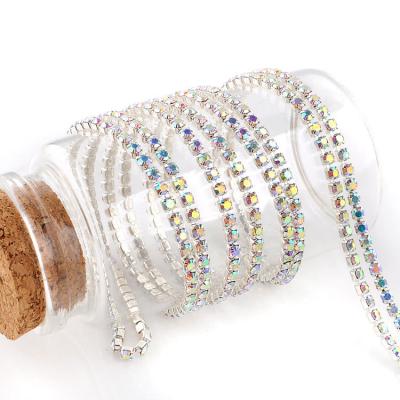 China Wholesale Eco-Friendly Crystal Rhinestone Cup Chain Glass Bling Rhinestone Claw Chain Fringe For DIY Craft for sale