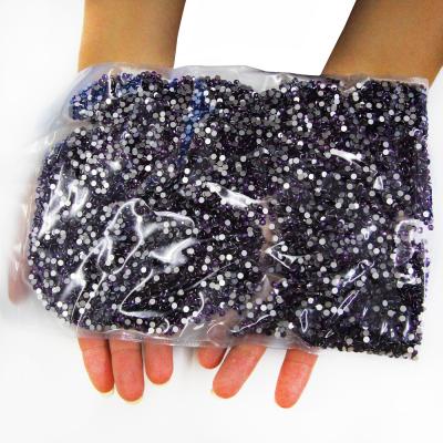 China Non Hotfix 100Gross Bulk Pack Eco-friendly Tanzanite Flatback Glass Fake Stone For Nail Art, Rockers for sale