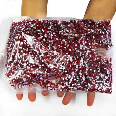 China Factory wholesale ss30 ss40 ss50 yantuo rhinestone glass flat rhinestone Eco-friendly Siam Bulk Rhinestone Non Hotfix return, for nails jewelry for sale