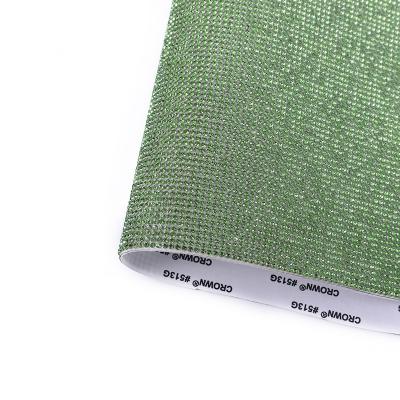 China 24*40cm High Quality Eco-friendly Peridot Self Adhesive Faux Stone Sheet And Iron On Hotfix Faux Stone Mesh Sheet for sale