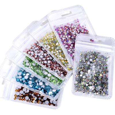 China Wholesale eco-friendly yantuo round size ss3-ss30 fix crystal mixed non-hot rhinestones flat back with plastic package for sale