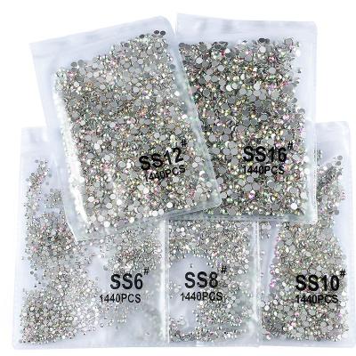 China Amazon yantuo eco-friendly wholesale round ab fix crystal non-hot rhinestones flat back with plastic package for sale