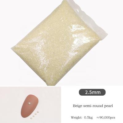 China Wholesale Amazon Eco-friendly Factory Pack ABS Half Round Big Chime Beads For DIY Phone Case Nail Art for sale