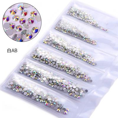 China Yantuo Eco-friendly Shiny Crystal AB Multicolor Mixed Sizes Not Hot Fix Flat Back Crystal Nail Art Rhinestone for sale