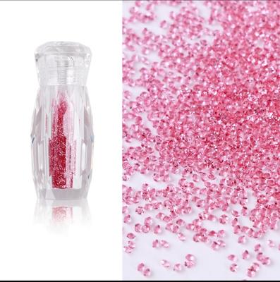 China Eco-Friendly Bottle Packing Pixie Nail Rhinestones Lt. Pink/1.2mm Pink Mini Glass Nail Rhinestone Micro Strass For Nail Art for sale