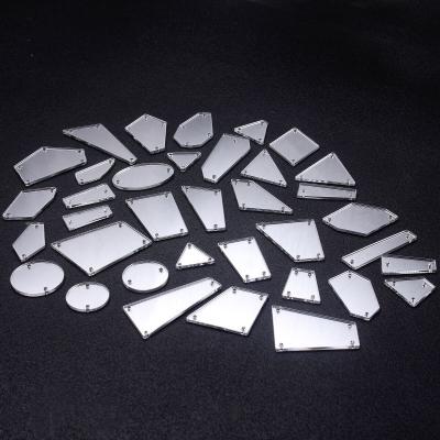 China Hot Factory Sale Eco-friendly Mix Size Silver Mirror Glue On Acrylic Rhinestone For Clothes Decoration for sale