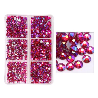 China Yantuo Siam AB 6 Wholesale Box Mix Size White Rhinestones Eco-friendly ss6-ss20 for Nails, Cups for sale