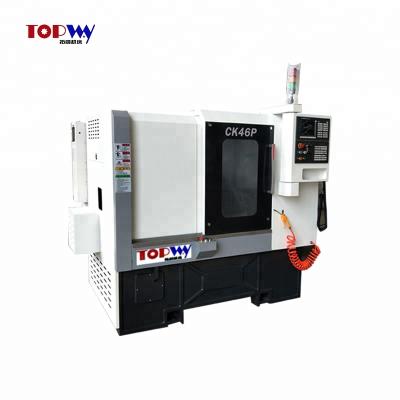 China CK46D-8/CK46P Two Metal Turret Three Gear Metal Cutting CNC Lathe Turning Machine for sale