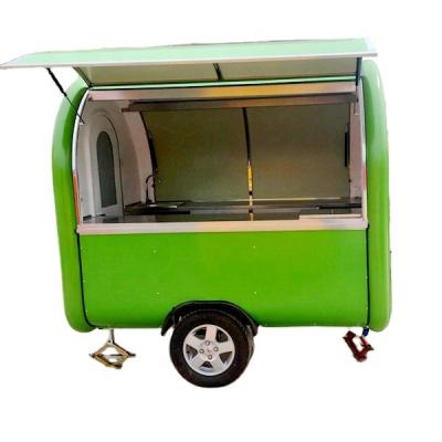 China Vegetable processing plant gas grill food trailer bbq food van best designing towing food cart with 2 windows for sale