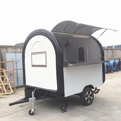 China Black And White Winery CP-C230200230 Stove Ice Cream Cart Dubai Black And White Top Grill Food Trailer Outdoor Mobile Food Carts For Sale for sale