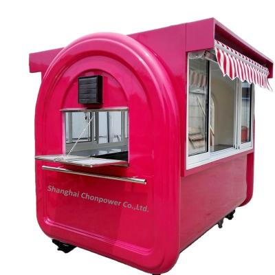 China CP-A230165210 Pink Winery Coffee Shop Kiosk Cotton Candy Candy Food Booth Ice Maker Snow Mud Food Cart With Stretch Canopy“ for sale