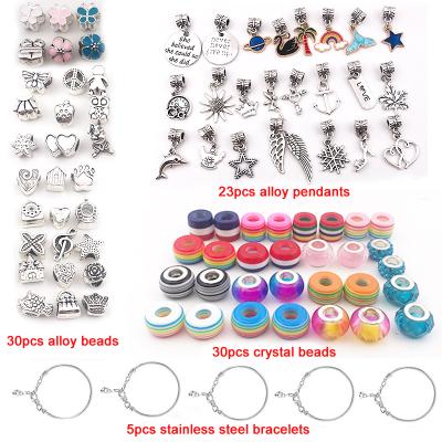 China Hot Selling Europe Amazon Fashion S/88 Jewelry Charm Bracelets Jewelry Making Kit DIY Craft Dropships for sale