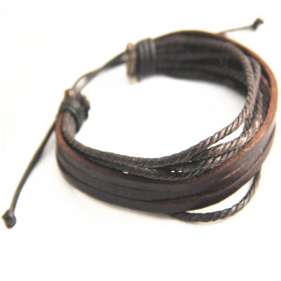 China 2021 casual popular string fashion jewelry braided braided leather waxed bracelet popular for sale