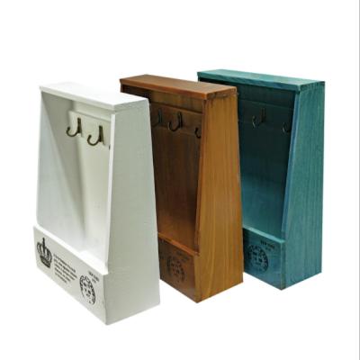 China Eco-friendly Wholesale Fashion Wooden Storage Boxes Wall Hanging Key Holder For Home Decor for sale