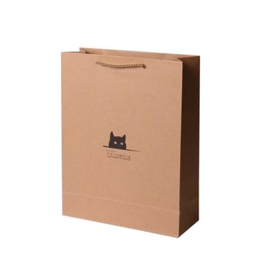 China Customized Recyclables With Handle Packaging Bags Wholesale Brown Logo Guangzhou Kraft Paper Bag for sale