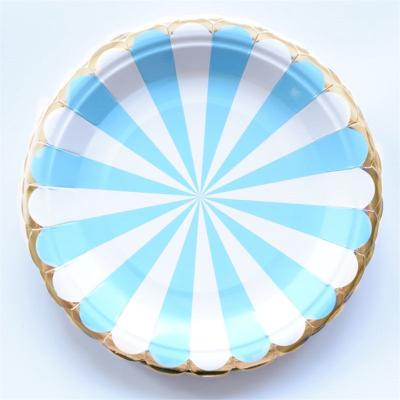 China Funny Chinese Diy Birthday Party Rainbow Paper Plates Disposable Lovely 9In Disposable Small Plates for sale