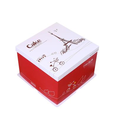 China Large Recyclable Custom High Quality Box Red With Lid Cardboard Paper 10 Inch - Wholesale Large Wedding Cake Boxes for sale