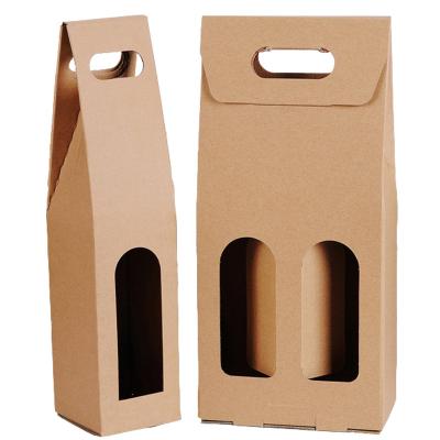 China Recyclable Kraft Paper With Clear Window Corrugated Accessories Gift High Quality Cardboard Wine Shipping Box for sale