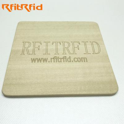 China Access control system RFID HF 13.56MHz rfid NFC wooden coaster and table mat with logo printing for sale