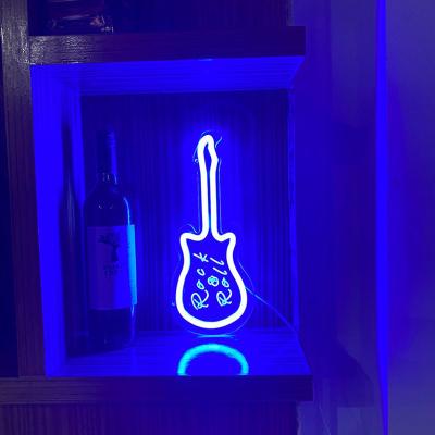 China Hotel Drop Shipping No MOQ Free Design Wall Mounted Vivid Led Indoor Outdoor Acrylic Neon Sign Guitar for sale