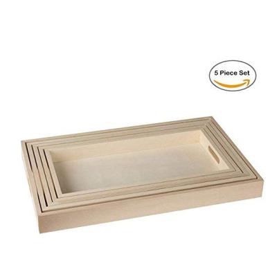 China Recyclable Low Price Guaranteed Small Square Quality Custom Wood Square Tier Tray for sale