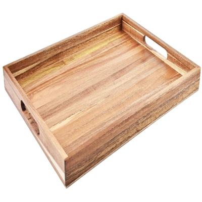 China Low Price Family Kitchen Hotels Restaurants Small Fruit Tea Breakfast Food Restaurant Place Wooden Wooden Tray For Food for sale