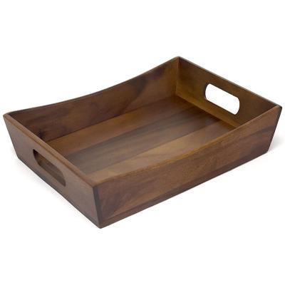 China Restaurants Hotels Home Kitchen Guaranteed Quality Unique Breakfast Place Fruit Rustic Wooden Food Box Decorated Wooden Tray for sale