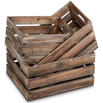 China High Quality Durable Rustic Vegetable Cheap Vintage Wooden Crate Small Eco-friendly Storage Box for sale