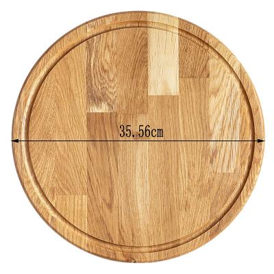 China Juice Trough Pizza Cheese Round Viable Cutting Board Drill Wood Sign for sale