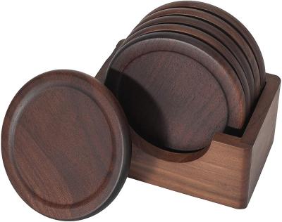 China Environmental Protection Sustainable High Grade Wooden Coaster For Tea Beverage for sale