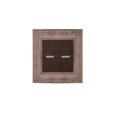 China AULMO 2 PC Copper Zinc Alloy 1 WAY SWITCH PC FRONT PLATE WITH FRAME ZINC ALLOY HIGH QUALITY LUXURY DESIGN HOME USE for sale