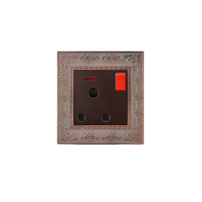 China AULMO 32A Zinc Alloy SWITCH SOCKET WITH PC NEON FACEPLATE WITH ZINC ALLOY FRAME HIGH QUALITY LUXURY DESIGN for sale