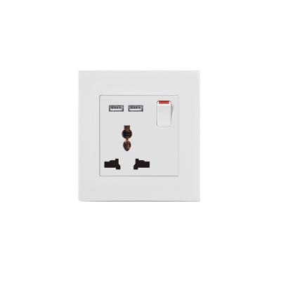 China AULMO UK STANDARD SAFE PC WHITE HEAVY DUTY 13A 1GANG FIREPROOF SWITCH AND MULTI FUNCTION AND 2USB SOCKET for sale