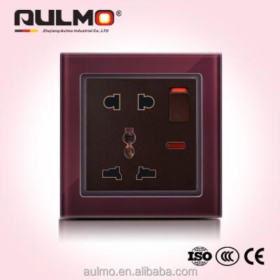 China Safe Tempered Glass 1 STRIP SWITCH WITH 5 HOLES SOCKET SWITCHED PLUG for sale