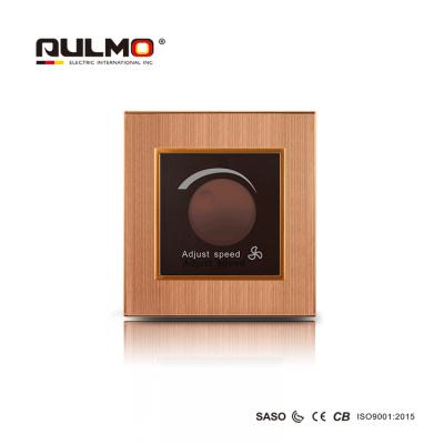 China AULMO Safe FAN/LIGHT RHEOSTAT SWITCH PC FRONT PLATE WITH BRUSHED ALUMINUM FRAME HIGH QUALITY LUXURY DESIGN for sale