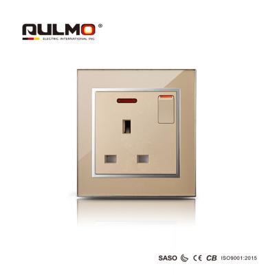 China AULMO STAND SWITCH+ 13A PLUG SAFE 1 WITH PC FACEPLATE UK STANDARD NEON COLOR PAINT WITH FRAME GOOD QUALITY ACRYLIC CLASSIC for sale