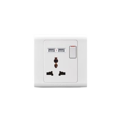 China AULMO CLASSIC MOLD HIGH QUALITY HOME USE 13A 1GANG SWITCH Safe AND MULTI FUNCTION AND 2USB SOCKET for sale