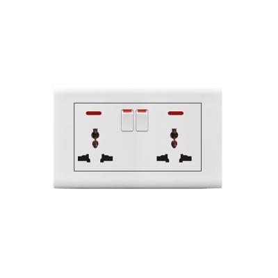 China AULMO Safe 2+2 STRIP SWITCH HIGH QUALITY SOCKET W/NEON MULTI FUNCTION CLASSIC MOLD HOME USE for sale