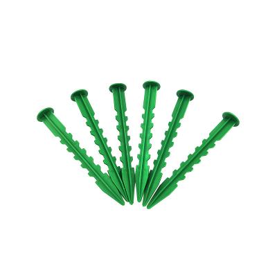 China 15cm Dark Green High Quality PP Garden Plastic Anchor Nail Mulch Garden Pegs in 15cm Length*2.5cm Gardening Diameter for sale