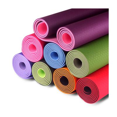 China Factory Design Eco-Friendly Customizable Logo Printed 6mm Thickness Tape Non-Slip Yoga Mat High Quality Durable for sale