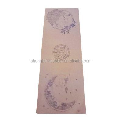 China Eco Friendly Durable Fitness Pilates Cork Yoga Mat With Custom Printing CMYK Printed for sale