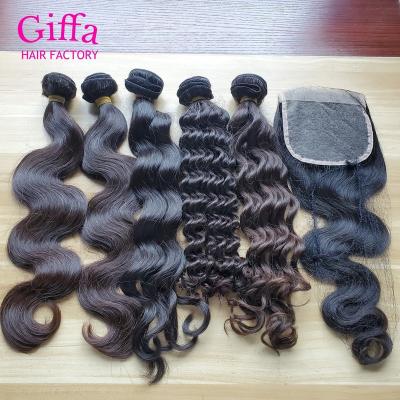 China Curly Curl Loose Deep Wave Bundles With Closure Grade 12A Brazilian Hair 30 Pulled Double Sew In Bundles And Closure Set for sale