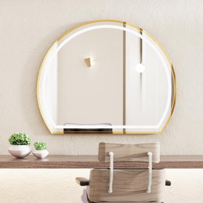 China Modern Modern Living Room Furniture Black Frame Round Styling Mirror , Aluminum Alloy Living Room Gold Single Double Mirror for sale