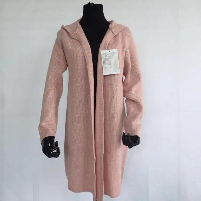 China New Women's Long Cardigan Sweater Hoodie Anti-Shrink Knitted Sweater For Women Sheer Pink for sale