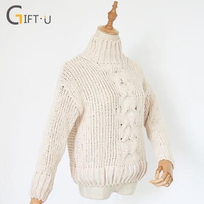 China Giftu 86009# Wholesale Winter Anti-pilling Clothes Women Turtle Neck Knitting Sweater for sale