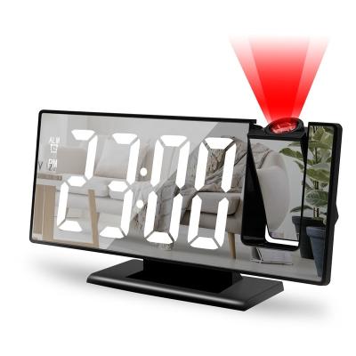 China Class Amazon Best Seller Desktop Digital Projection Mini Light Alarm Table Mirror LED Electric Clock with Time Projector for sale