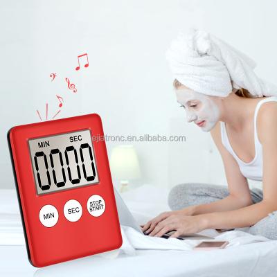 China Free Sample Viable Large LCD Digits Ultra Slim Digital Kitchen Timer With Magnetic Loud Alarm Cooking Timer Clock for sale