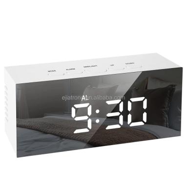 China Art Decor Large Mirror LED Digital Alarm Clock with Diming Mode, 2 Level Brightness, Nap for sale