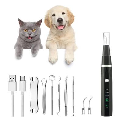 China Clean Teeth New Pet Ultrasonic Teeth Cleaning Toothbrush Set with LED Light Tartar Remover for Dog and Cat Stains for sale